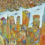 New York City by Adrian Green, 2005, ink and watercolour, sold Apr 2023