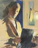Kechichian'; together with artist's studio stamp below signature, 36 x 28cms Comments: framed and glazed by D E Kechichian, gouache, offered Apr 2023