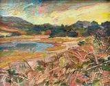 Glanllyn Mynydd Bodafon by Selwyn Jones, oil on board, offered Apr 2023