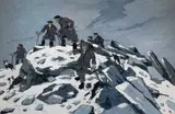 Print - entitled 'The Gathering by Kyffin Williams Ra limited edition, print, sold Apr 2023
