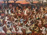 Untitled by Helen M Steinthal, oil on board, offered Feb 2023