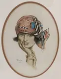 Oval by F Wainwright, watercolour, sold Feb 2023