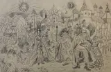 Untitled by Helen M Steinthal, pencil and ink, offered Feb 2023