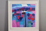 HOUSE IN THE TREES' a colourful Scottish landscape by David Body, acrylic on canvas, sold Mar 2020