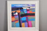 TWO YACHTS' a colourful Scottish coastal landscape by David Body, oil, sold Mar 2020