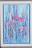 PINK POPPY TRIO' abstract wild flowers by Carl Scanes, acrylic on canvas, sold Mar 2020