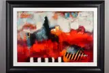 URBAN TWIST VI' an abstract composition by John and Elli Milan, mixed media on board, sold Mar 2020