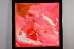 SIMPLY RED' an abstract composition from the award winning music producer and artist by Antonio Russo, acrylic on canvas, sold Mar 2020