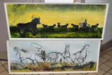 'Camargue White Horses', French cowboys lassoing wild horses, by Cavan Corrigan, oil on board, offered Mar 2020