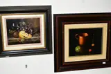 A still life study of fruit and wine by Susan Park, oil on board, sold Mar 2020
