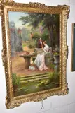 A young couple in a garden by James Sinclair, 14th Earl of Caithness, oil on canvas, sold Mar 2020