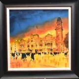 SHOPPERS, LEAMING SPA' a rainy night in a town by Peter J. Rodgers, watercolour on paper, sold Mar 2020