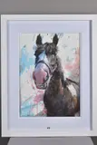 PIEBALD HORSE II' a portrait of a horse by James Bartholomew, watercolour and pastel on paper, sold Mar 2020