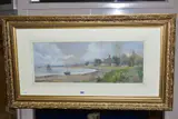 Coastal landscape by James Hughes Clayton, watercolour on paper, offered Mar 2020