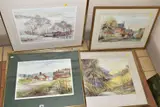 CROSS ROADS HOAR CROSS' a rural village by P J E Woodford, watercolour on paper, sold Mar 2020