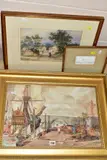 STAINES VILLAGE' a rural village scene, figures walking along a pathway by William Carter, watercolour on paper, sold Mar 2020