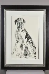 WORRIED GREAT DANE' a sketch of a dog by April Shepherd, charcoal on paper, sold Mar 2020