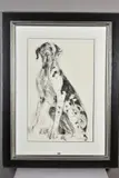 WORRIED GREAT DANE' a sketch of a dog by April Shepherd, charcoal on paper, sold Mar 2020