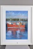 PW788' a fishing trawler in a harbour by James Bartholomew R.S.M.A., pastel on paper, sold Mar 2020