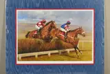 'Cheltenham', a limited edition print, 454/495, of Race Horses jumping a by Graham Isom, print, sold Feb 2020