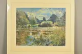 'The Full River', a print of a river in flood, mounted, by Alfred Munnings, print, sold Feb 2020