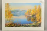 'Morning Mist', a limited edition print, 184/395, mist rising over a by Rex Preston, print, sold Feb 2020