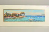 'Tranquil Water I', a limited edition coastal scene with fishing boats, by Justin Tew, print (other), sold Feb 2020