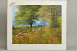 'Sheepwalk Lane', a limited edition print of sheep in a by Bill Makinson, print, sold Feb 2020