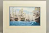 'Battle of Trafalgar', a limited edition print, 170/1805, mounted, by Steven J. Dews, print, sold Feb 2020