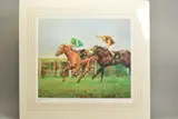 'Lammtarra', a limited edition print of Horses Racing, 805/850, by Claire Eva Burton, print, sold Feb 2020