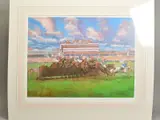 'Hennessy Gold Cup', a limited edition print of Horses Jumping a by Claire Eva Burton, print, sold Feb 2020