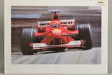 'From Pole to Flag', a print of Michael Schaumacher Racing a Ferrai, by Graham Bosworth, print, sold Feb 2020