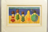 'Beach Babes', a limited edition print, 358/495, ladies at the beach, by Paul Greenwood, print, sold Feb 2020