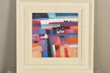 PATCHWORK FIELD' a modern colourful Scottish landscape by David Body, acrylic on board, sold Feb 2020