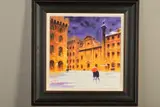 SNOW IN THE PIAZZA FLORENCE' a Winter townscape by Peter J. Rodgers, watercolour on paper, sold Feb 2020