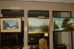 Ducks flying over lake at dusk by Wendy Reeves, oil on canvas, sold Feb 2020