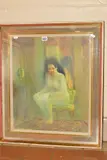 A study of a seated nude female figure by Teo Feldmann, oil on canvas, sold Feb 2020