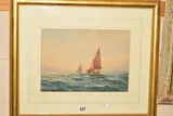 SISTERS' a pair of cargo boats in full sail by Samuel John Milton Brown, watercolour on paper, sold Feb 2020