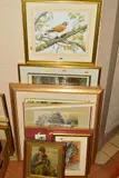 to include a watercolour of a kestrel by Derek Rowson, framed, gray by Paintings And Prints Etc, watercolour, offered Feb 2020