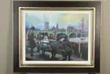 EMBANKMENT' a London cityscape, limited edition print 35/195 by Christian Hook, print, sold Feb 2020
