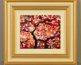 CRIMSON COLOURS' tree blossoms by Timmy Mallett, acrylic on board, offered Jan 2020
