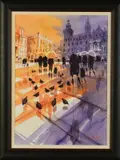 Pigeons in the piazzetta by Peter J. Rodgers, watercolour on paper, sold Jan 2020