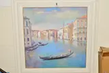 'Canal Reflections, Venice VI', an impressionist Venetian scene, signed by Will Kemp, acrylic on board, sold Jan 2020