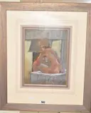 A seated nude study of a female figure by Malcolm Coward, pastel on paper, sold Jan 2020