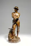 A large bronze figure of a miner by Charles Octave Levy, bronze, sold Jan 2019