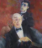 Portrait of Brian Collie David Thomas Siegfried Semele and FrickaOil by Glyn Morgan, Oil on canvas, sold Dec 2018