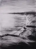 Bournemouth Bay afternoon sunlightSigned titled and dated 1992 on backing by Martyn Brewster, 1992, Charcoal, offered Dec 2018
