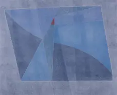 Composition in blue No by George Dannatt, Oil on hardboard, sold Dec 2018