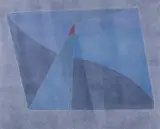 Composition in blue No by George Dannatt, Oil on hardboard, sold Dec 2018