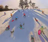 Skiing Calke Park DerbySigned and dated 2002 also titled on by Andrew Macara Neac, 2002, Oil on canvas unframed, sold Dec 2018